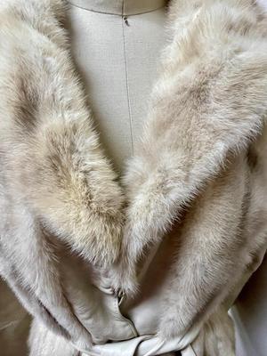 Vintage Belted Silver Mink Coat