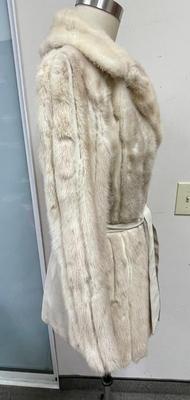 Vintage Belted Silver Mink Coat