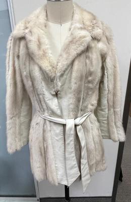 Vintage Belted Silver Mink Coat