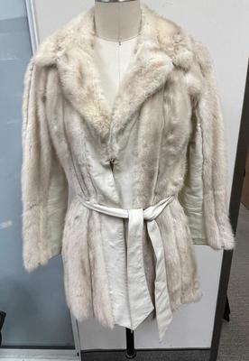 Vintage Belted Silver Mink Coat