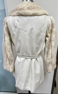 Vintage Belted Silver Mink Coat