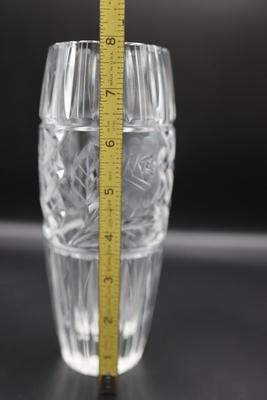 Etched Barrel Shaped Vase