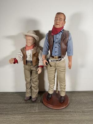 LOT 8B: John Wayne Dolls - Franklin Heirloom & 1981 Effanbee American Symbol of the West