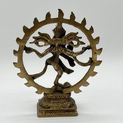 LOT 207K: Religious Statues: Brass Dancing Shiva Nataraja and More