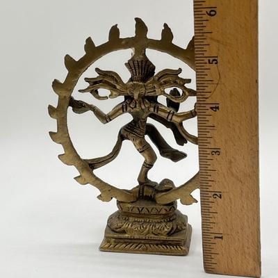 LOT 207K: Religious Statues: Brass Dancing Shiva Nataraja and More
