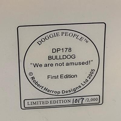 LOT 210K: Doggie People Figurines - Limited First Edition Bulldog "We Are Not Amused" and More