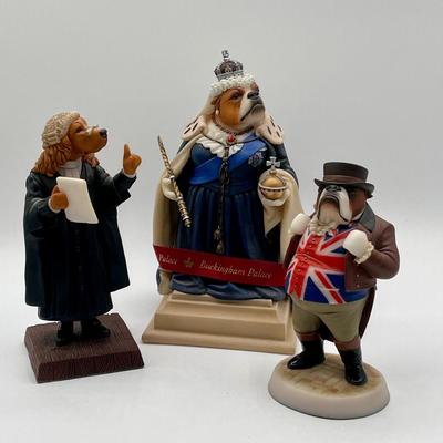 LOT 210K: Doggie People Figurines - Limited First Edition Bulldog "We Are Not Amused" and More