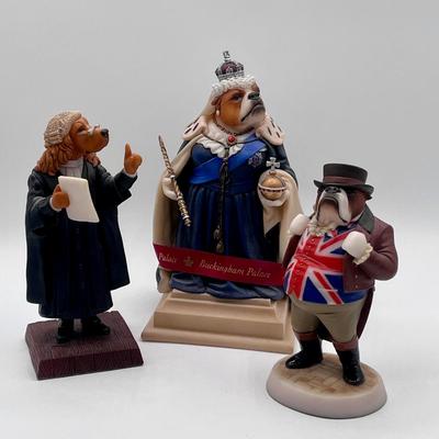 LOT 210K: Doggie People Figurines - Limited First Edition Bulldog "We Are Not Amused" and More