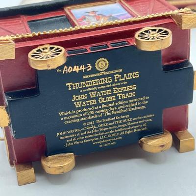 LOT 211K: Bradford Exchange John Wayne Express Water Globe Train Set