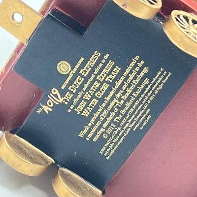 LOT 211K: Bradford Exchange John Wayne Express Water Globe Train Set