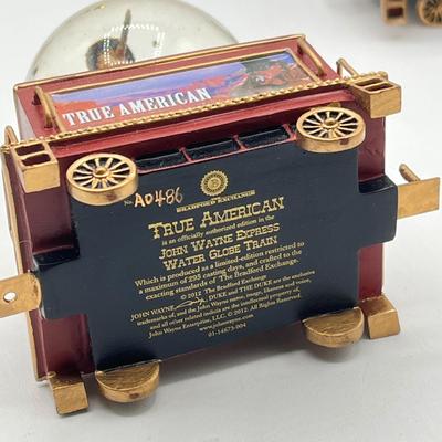 LOT 211K: Bradford Exchange John Wayne Express Water Globe Train Set