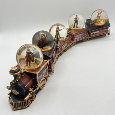 LOT 211K: Bradford Exchange John Wayne Express Water Globe Train Set