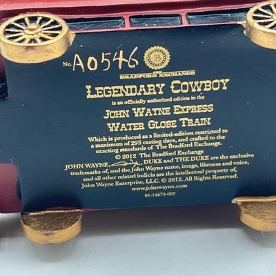 LOT 211K: Bradford Exchange John Wayne Express Water Globe Train Set