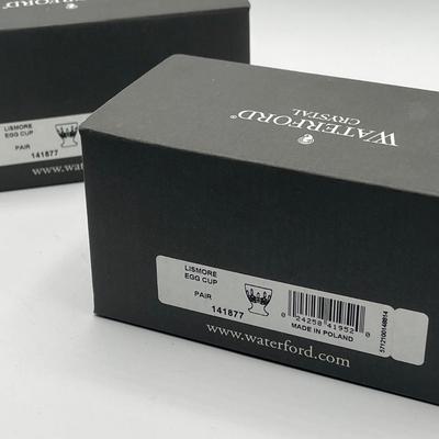 LOT 219K Waterford Crystal Christmas Ornament and Two Sets of Egg Cups in Original Boxes