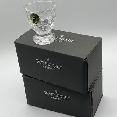 LOT 219K Waterford Crystal Christmas Ornament and Two Sets of Egg Cups in Original Boxes