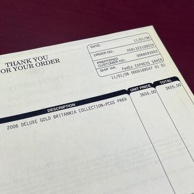 LOT 221: 2006 Deluxe Britannia Collection - Gold Proof Four Coin Set - 1.85 Ounces of Gold