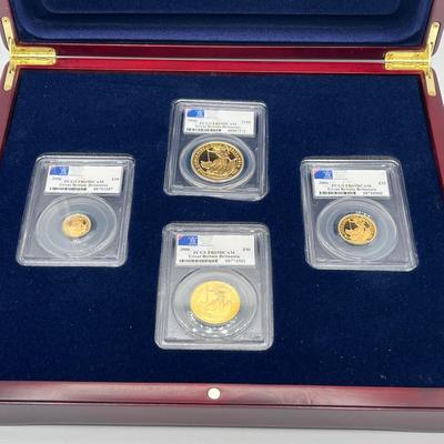 LOT 221: 2006 Deluxe Britannia Collection - Gold Proof Four Coin Set - 1.85 Ounces of Gold