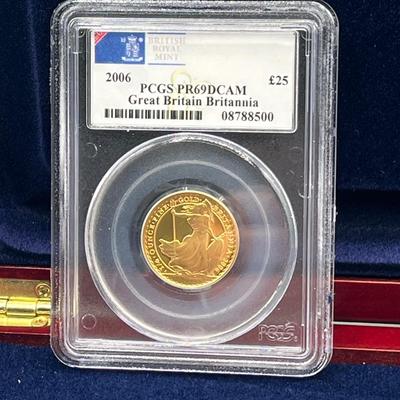 LOT 221: 2006 Deluxe Britannia Collection - Gold Proof Four Coin Set - 1.85 Ounces of Gold