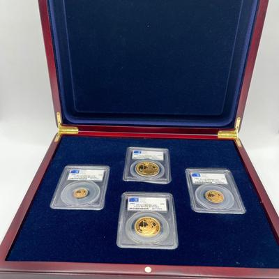 LOT 221: 2006 Deluxe Britannia Collection - Gold Proof Four Coin Set - 1.85 Ounces of Gold