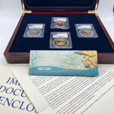 LOT 221: 2006 Deluxe Britannia Collection - Gold Proof Four Coin Set - 1.85 Ounces of Gold
