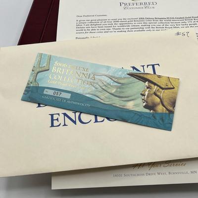 LOT 221: 2006 Deluxe Britannia Collection - Gold Proof Four Coin Set - 1.85 Ounces of Gold