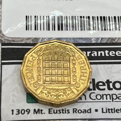 LOT 223J: Big Lot of British Coins - Uncirculated 1967 3-Pence - Over 80 Pounds in 1 and 2-Pound Coins