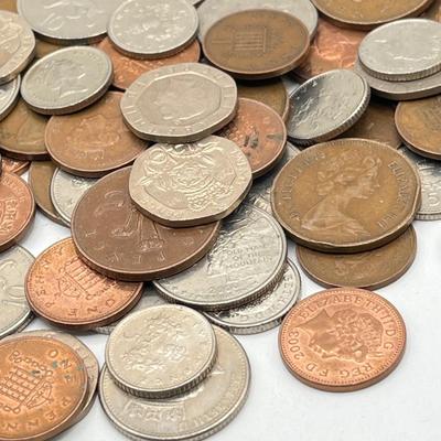 LOT 223J: Big Lot of British Coins - Uncirculated 1967 3-Pence - Over 80 Pounds in 1 and 2-Pound Coins