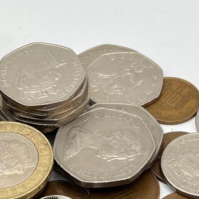 LOT 223J: Big Lot of British Coins - Uncirculated 1967 3-Pence - Over 80 Pounds in 1 and 2-Pound Coins