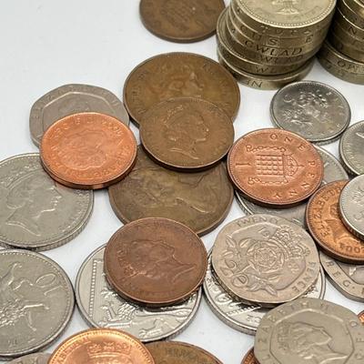 LOT 223J: Big Lot of British Coins - Uncirculated 1967 3-Pence - Over 80 Pounds in 1 and 2-Pound Coins