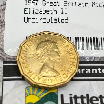 LOT 223J: Big Lot of British Coins - Uncirculated 1967 3-Pence - Over 80 Pounds in 1 and 2-Pound Coins