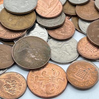 LOT 223J: Big Lot of British Coins - Uncirculated 1967 3-Pence - Over 80 Pounds in 1 and 2-Pound Coins