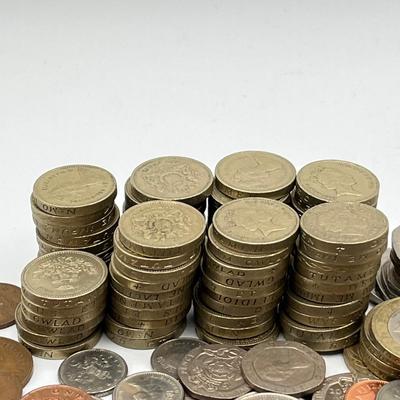 LOT 223J: Big Lot of British Coins - Uncirculated 1967 3-Pence - Over 80 Pounds in 1 and 2-Pound Coins