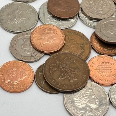 LOT 223J: Big Lot of British Coins - Uncirculated 1967 3-Pence - Over 80 Pounds in 1 and 2-Pound Coins