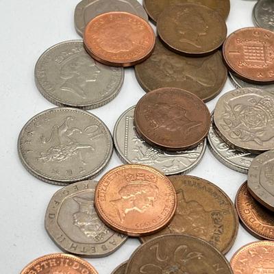 LOT 223J: Big Lot of British Coins - Uncirculated 1967 3-Pence - Over 80 Pounds in 1 and 2-Pound Coins