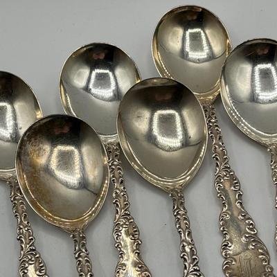 LOT 224J: Six Sterling Silver Soup Spoons - 236 Grams