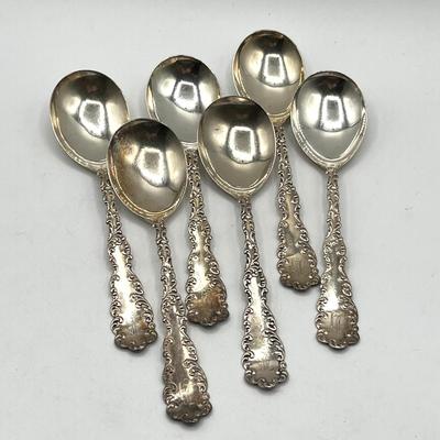 LOT 224J: Six Sterling Silver Soup Spoons - 236 Grams