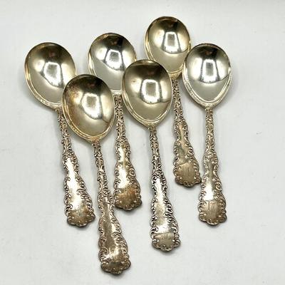 LOT 224J: Six Sterling Silver Soup Spoons - 236 Grams