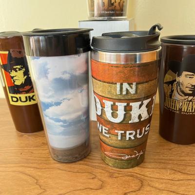 LOT 226K: John Wayne Travel Mugs, Beer Koozies and More