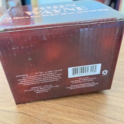 LOT 227K: New in Package John Wayne Coffee Mugs and Glasses