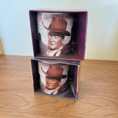 LOT 227K: New in Package John Wayne Coffee Mugs and Glasses