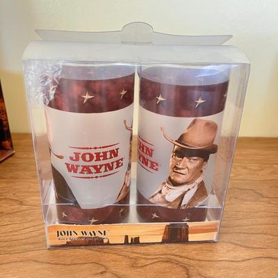 LOT 227K: New in Package John Wayne Coffee Mugs and Glasses
