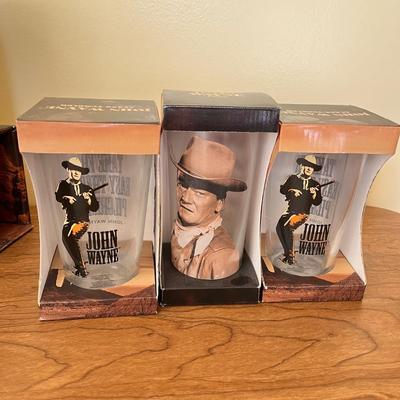 LOT 227K: New in Package John Wayne Coffee Mugs and Glasses