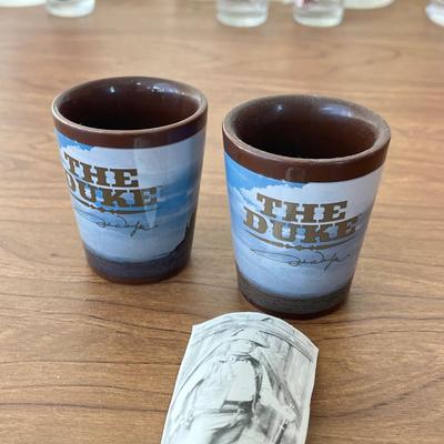 LOT 228K: John Wayne Decanter, Glasses, Shot Glasses