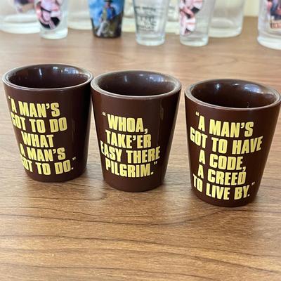 LOT 228K: John Wayne Decanter, Glasses, Shot Glasses