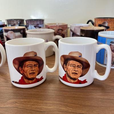 LOT 229K: Big Collection of John Wayne Coffee Mugs