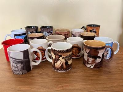 LOT 229K: Big Collection of John Wayne Coffee Mugs