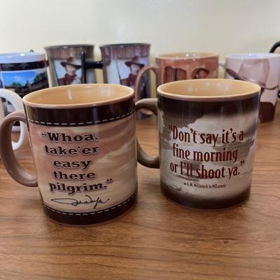 LOT 229K: Big Collection of John Wayne Coffee Mugs
