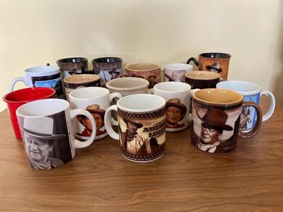 LOT 229K: Big Collection of John Wayne Coffee Mugs