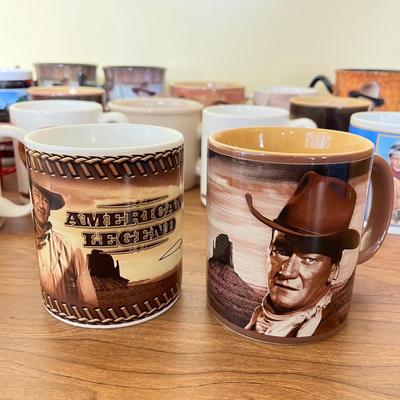 LOT 229K: Big Collection of John Wayne Coffee Mugs