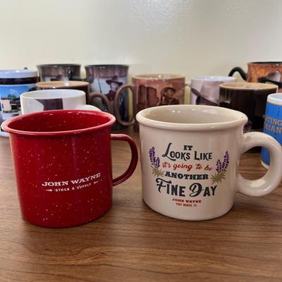 LOT 229K: Big Collection of John Wayne Coffee Mugs
